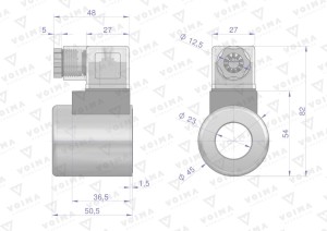 Cewka dzielnika elektrozaworu V-DVS-50L-3/8  V-DVS-50L-1/2  24V DC VOIMA