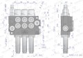Rozdzielacz hydrauliczny 3-sekcyjny 40L sterowany na linkę  VOIMA-40595