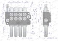 Rozdzielacz hydrauliczny 4-sekcyjny 40L sterowany na linkę VOIMA-40601