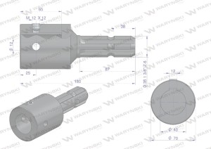 Redukcja adapter na wpust otwór wew. Q 40 mm na wałek 1 3/8 " 6 wpustów WARYŃSKI