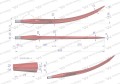 Ząb ładowacza czerwony wygięty zamykający L- 680 mm chwytak (krokodyl) zas. 5193-FT89K Tur WARYŃSKI W9132-680K-35766