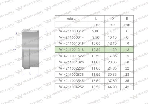 Pierścień zacinający hydrauliczny (DPR12L/S) 12L/12S Waryński ( sprzedawane po 20 )-25382