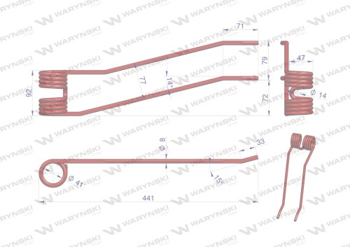 Palec zgrabiarka prawy zastosowanie TS 7 Fella Stoll WARYŃSKI W-490046-12737
