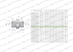 Złączka hydrauliczna redukcyjna calowa BB 1/4" x 3/4" BSP Waryński ( sprzedawane po 2 )