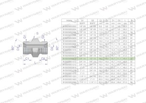 Złączka hydrauliczna redukcyjna calowa BB 1/2" x 3/4" BSP Waryński ( sprzedawane po 5 )