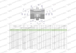 Złączka hydrauliczna metryczna BB M12x1.5 06L (XG) Waryński ( sprzedawane po 10 )