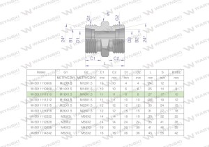 Złączka hydrauliczna metryczna BB M16x1.5 10L (XG) Waryński ( sprzedawane po 10 )