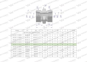 Złączka hydrauliczna metryczna BB M22x1.5 15L (XG) Waryński ( sprzedawane po 10 )