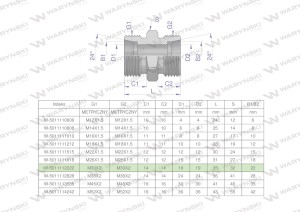 Złączka hydrauliczna metryczna BB M30x2 22L (XG) Waryński ( sprzedawane po 5 )