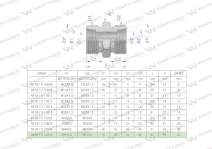 Złączka hydrauliczna metryczna BB M52x2 42L (XG) Waryński