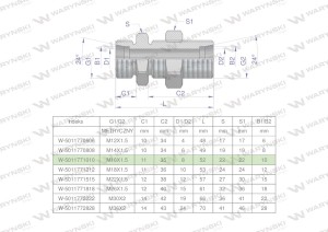 Złączka hydrauliczna metryczna grodziowa BB M16x1.5 10L z przeciwnakrętką (XSV) Waryński ( sprzedawane po 2 )