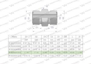 Złączka hydrauliczna calowa BB 1" ORFS (UNF) Waryński