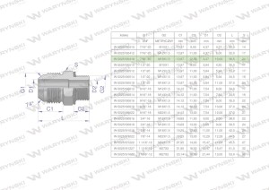 Przyłączka hydrauliczna BB 7/16"UNF (JIC) x M18x1.5 (XGE) Waryński ( sprzedawane po 2 )