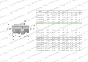 Przyłączka hydrauliczna BB 1/2"UNF (JIC) x M12x1.5 (XGE) Waryński ( sprzedawane po 2 )