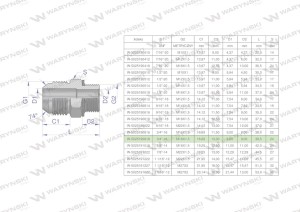 Przyłączka hydrauliczna BB 3/4"UNF (JIC) x M18x1.5 (XGE) Waryński ( sprzedawane po 2 )