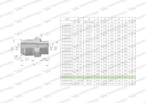 Przyłączka hydrauliczna BB 1 1/16"UNF (JIC) x M22x1.5 (XGE) Waryński ( sprzedawane po 2 )