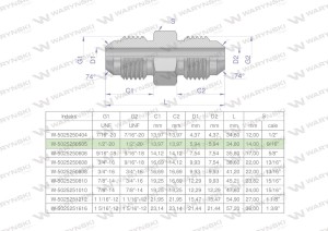 Złączka hydrauliczna calowa BB 1/2" UNF (JIC) Waryński ( sprzedawane po 2 )