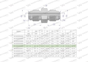 Złączka hydrauliczna calowa BB 3/4" UNF (JIC) Waryński ( sprzedawane po 2 )
