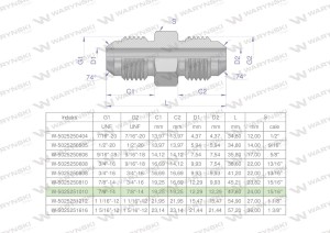 Złączka hydrauliczna calowa BB 7/8" UNF (JIC) Waryński ( sprzedawane po 2 )