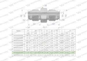 Złączka hydrauliczna calowa BB 1 1/16" UNF (JIC) Waryński