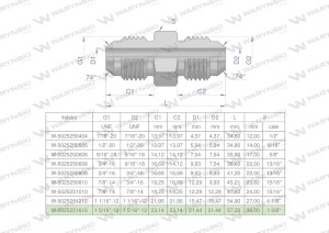 Złączka hydrauliczna calowa BB 1 5/16" UNF (JIC) Waryński