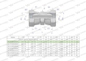 Złączka hydrauliczna calowa AA 1/4" BSP Waryński ( sprzedawane po 2 )