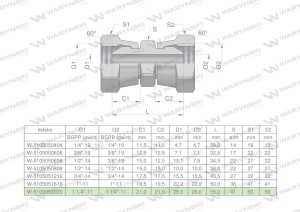 Złączka hydrauliczna calowa AA 1 1/4" BSP Waryński