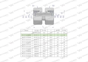 Złączka hydrauliczna metryczna AA M12x1.5 06L Waryński ( sprzedawane po 5 )