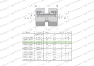 Złączka hydrauliczna metryczna AA M16x1.5 10L Waryński ( sprzedawane po 5 )