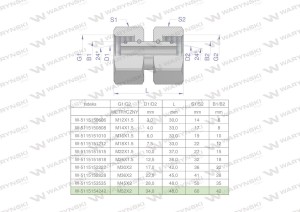 Złączka hydrauliczna metryczna AA M52x2 42L Waryński