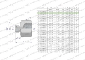 Tulejka różnicowa hydrauliczna calowa AB 1/8"GZ x 3/8"GW BSP Waryński ( sprzedawane po 2 )