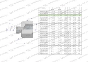 Tulejka różnicowa hydrauliczna calowa AB 1/4"GZ x 1/8"GW BSP Waryński ( sprzedawane po 2 )