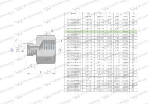 Tulejka różnicowa hydrauliczna calowa AB 1/4"GZ x 1/2"GW BSP Waryński ( sprzedawane po 2 )