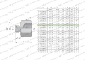 Tulejka różnicowa hydrauliczna calowa AB 3/8"GZ x 1/2"GW BSP Waryński ( sprzedawane po 2 )
