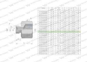 Tulejka różnicowa hydrauliczna calowa AB 1/2"GZ x 1/4"GW BSP Waryński ( sprzedawane po 2 )