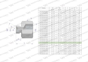 Tulejka różnicowa hydrauliczna calowa AB 3/4"GZ x 1/2"GW BSP Waryński ( sprzedawane po 2 )