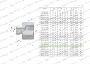 Tulejka różnicowa hydrauliczna calowa AB 3/4"GZ x 1"GW BSP Waryński