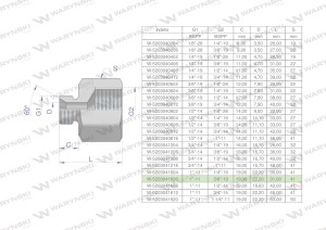 Tulejka różnicowa hydrauliczna calowa AB 1"GZ x 3/8"GW BSP Waryński