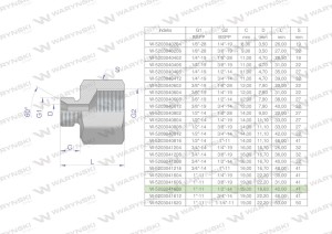 Tulejka różnicowa hydrauliczna calowa AB 1"GZ x 1/2"GW BSP Waryński