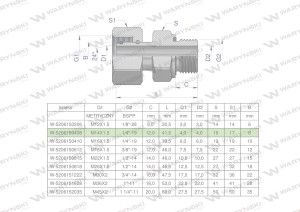 Przyłączka hydrauliczna AB (EVGE) M14x1.5 08L x 1/4" BSP ED Waryński ( sprzedawane po 2 )