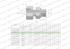 Przyłączka hydrauliczna AB (EVGE) M16x1.5 10L x 1/4" BSP ED Waryński ( sprzedawane po 2 )