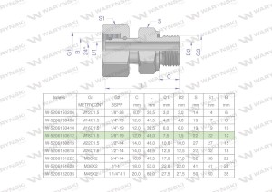 Przyłączka hydrauliczna AB (EVGE) M18x1.5 12L x 3/8" BSP ED Waryński ( sprzedawane po 2 )