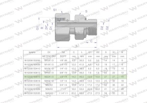 Przyłączka hydrauliczna AB (EVGE) M22x1.5 15L x 1/2" BSP ED Waryński ( sprzedawane po 2 )