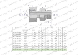 Przyłączka hydrauliczna AB (EVGE) M45x2 35L x 1 1/4" BSP ED Waryński