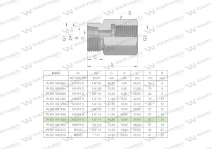 Tulejka różnicowa hydrauliczna AB M22x1.5 15L GZ x 1/2" BSP Waryński ( sprzedawane po 2 )
