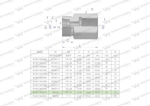 Tulejka różnicowa hydrauliczna AB M30x2 22L GZ x 3/4" BSP GW Waryński