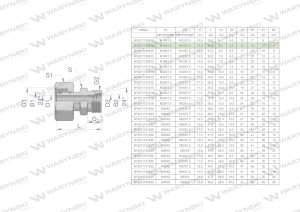 Złączka hydrauliczna metryczna AB (XKOR) A-M16x1.5 10L / B-M12x1.5 06L Waryński ( sprzedawane po 2 )