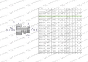Złączka hydrauliczna metryczna AB (XKOR) A-M18x1.5 12L / B-M12x1.5 06L Waryński ( sprzedawane po 2 )
