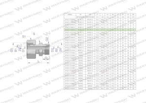 Złączka hydrauliczna metryczna AB (XKOR) A-M18x1.5 12L / B-M14x1.5 08L Waryński ( sprzedawane po 2 )