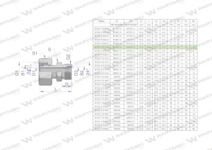Złączka hydrauliczna metryczna AB (XKOR) A-M18x1.5 12L / B-M16x1.5 10L Waryński ( sprzedawane po 2 )